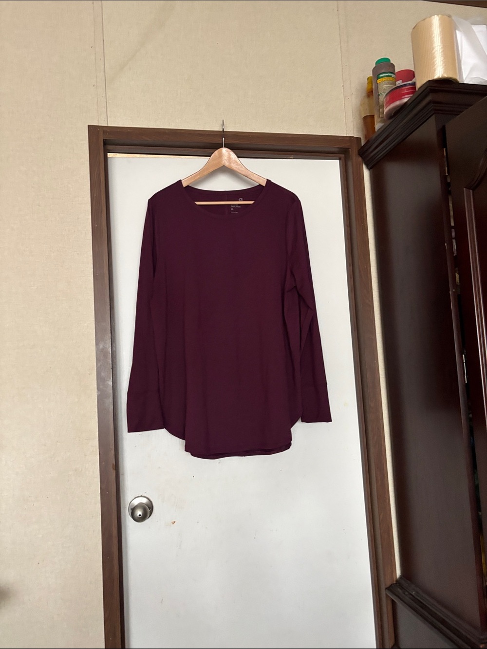 Women’s Long Sleeve Crewneck Top - Deep Plum Gapfit tech jersey XL